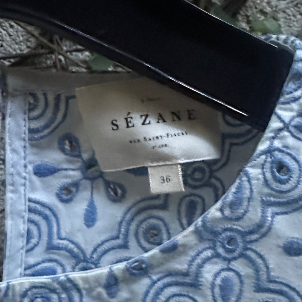 Sezane Blue Floral Patterned Women's Top - Picture 3 of 6